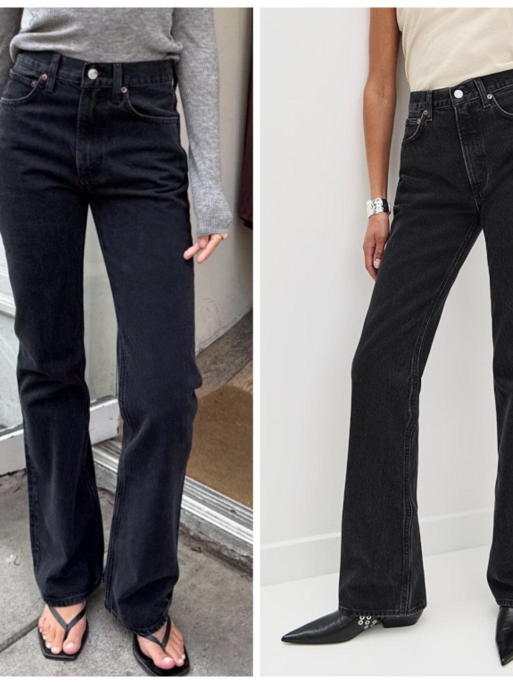 AGOLDE LEENA JEANs IN FORECAST Washed Out Black High Rise Women’s Size 28